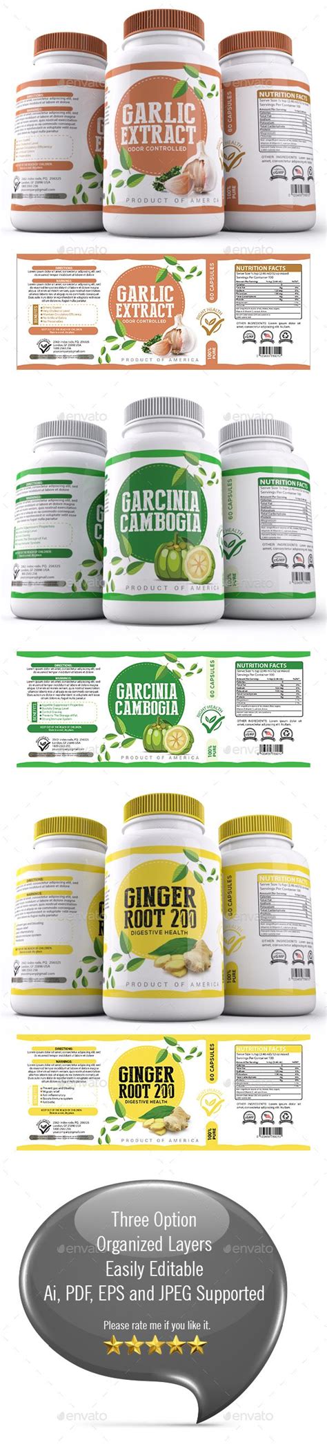 Supplement Label Template 021 Packaging Print Templates Download