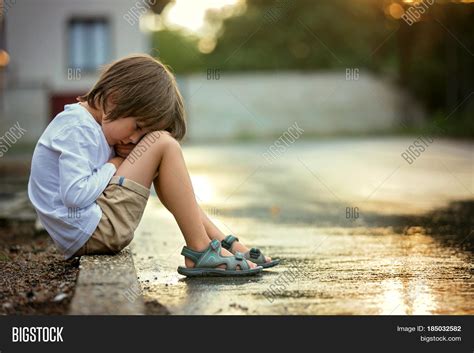 Sad Little Boy Image And Photo Free Trial Bigstock