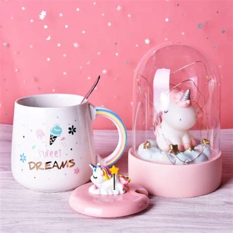 Cute Unicorn Coffee Mug With Lid And Spoon Unilovers