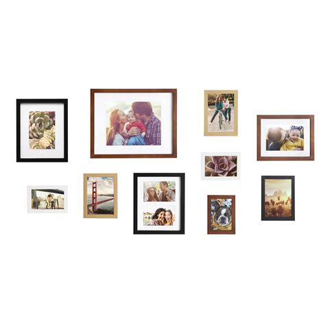 Kate And Laurel Gallery Mid Century Wood Wall Frame Set Set Of 10