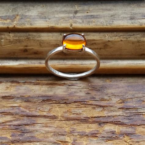 Amber Ring Amber Solitaire Ring Modern Amber Ring Amber Etsy