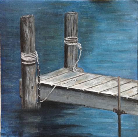 The Dock Etsy In 2021 Lake Painting Lake Art Water Art