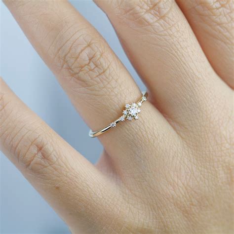 Minimalist Engagement Ring Simple Engagement Ring Delicate Etsy