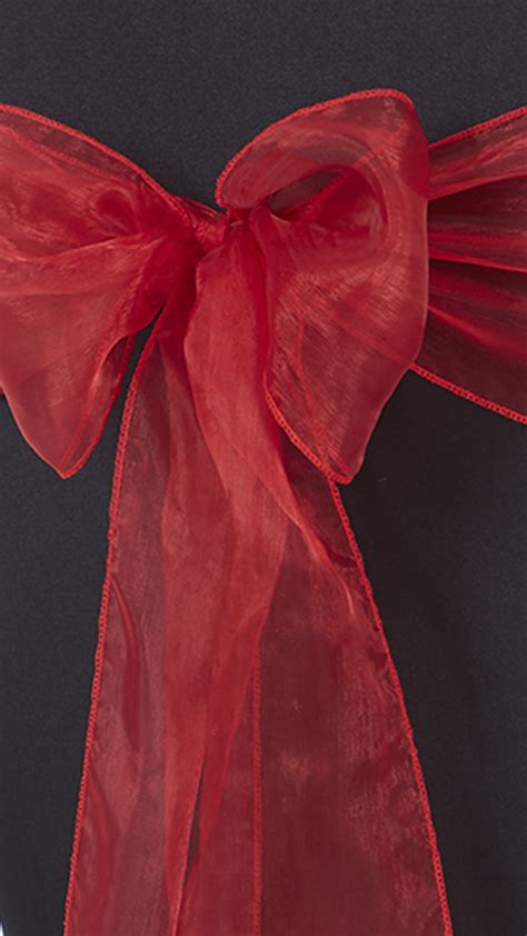 Contact us and map to find us Red Organza Bow | Chair Decor