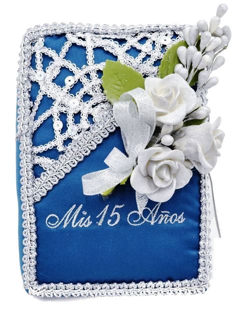 7 Quinceanera Bible With Flowers Bb65 Fancy Ribbon Quinceanera