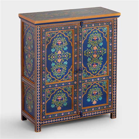 Painted Wood Floral Cabinet By World Market Furniture Painting