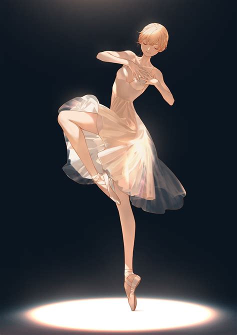 Safebooru 1girl Athletic Leotard Ballerina Ballet Slippers Bangs Blonde Hair Closed Eyes