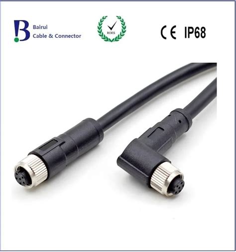 Circular Sensor M8 6pole Female Connector Overmolded Right Angled Pur