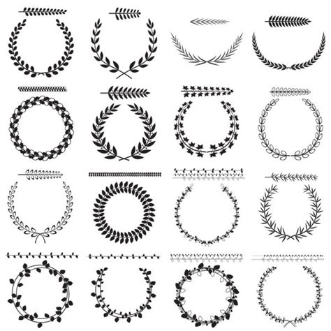 Collection Of Laurel Wreaths Vector Illustration Stock Vector Image By