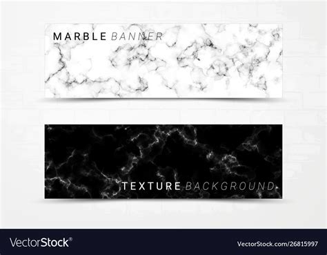 Banner Template Black And White Marble Texture Vector Image