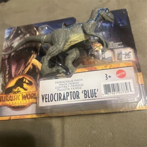 Mattel Jurassic World Dominion Ferocious Pack Velociraptor Blue Dinosaur Toy New 800 Picclick