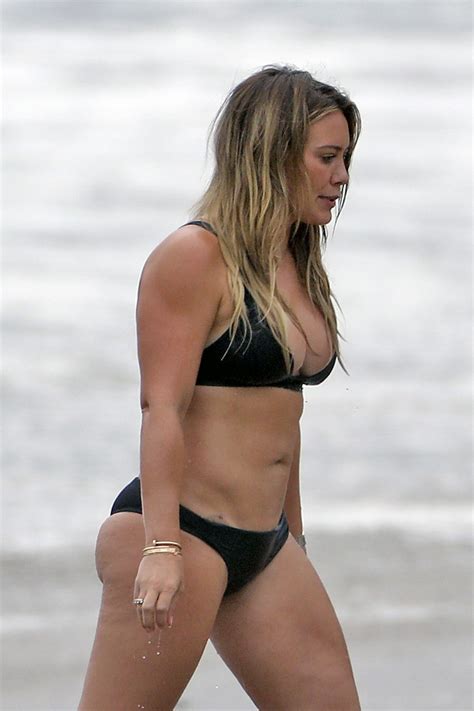 Hilary Duff In Black Bikini Beach In Malibu Celebmafia