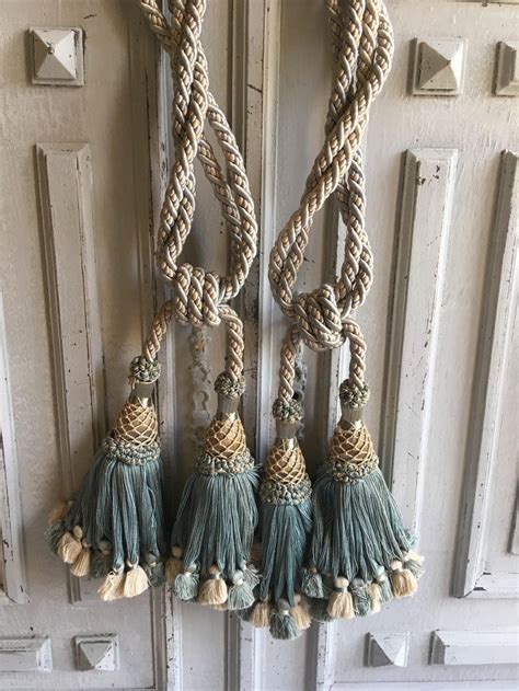 2 Antique French Curtain Tieback Tassels Pair Large Vintage Etsy