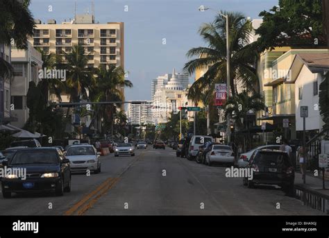 Miami Beach Cityscape Collins Avenue At 9th Street Miami Beach