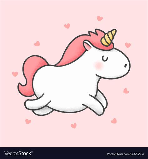 Cute Unicorn Running Cartoon Hand Drawn Style Vector Image The Best Porn Website