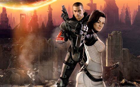 Download Commander Shepard Miranda Lawson Video Game Mass Effect 2 Hd Wallpaper
