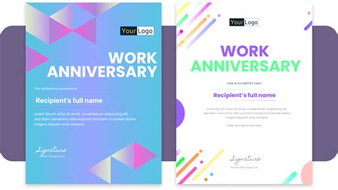 Free Work Anniversary Certificate Templates Virtualbadge Io