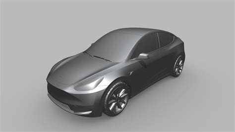 Tesla Model Y 2020 On A Small Scale 3d Print Model