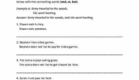 simple and compound sentences worksheets with answers