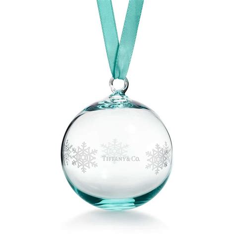 Snowflake Ball Ornament In Tiffany Blue Crystal Glass Tiffany And Co