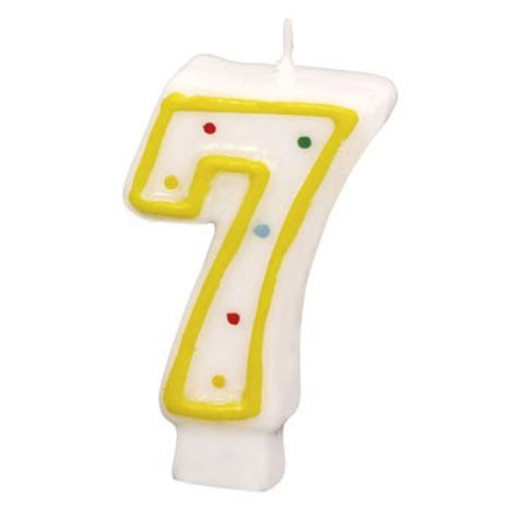 Polka Dots Birthday Candle Number 7 White And Yellow Amscan Rm550287 1