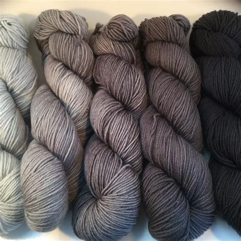 Gradient Yarn Packs Hand Dyed In Grey Merino Superwash Gradient Color