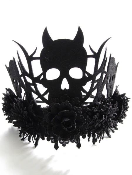 Black Gothic Skull Flower Halloween Ball Crown Headdress