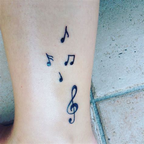 Tatouage Note De Musique Cheville Fait Par Ambretattoo Foot Tattoos