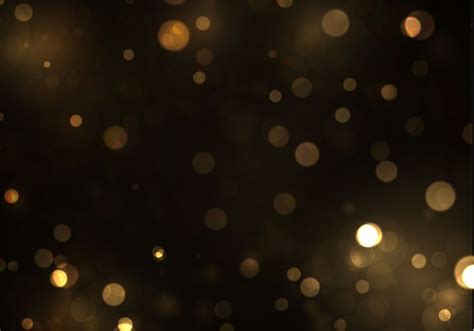 Gold Bokeh Blurred Light On Black Background Golden Lights Abstract