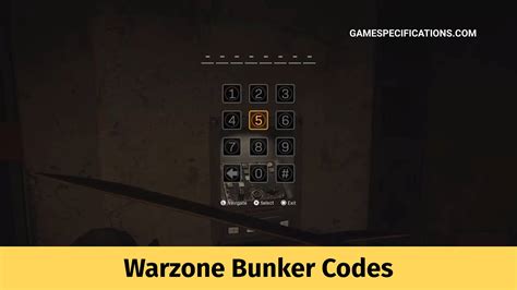 6 Working Warzone Bunker Codes 2024 Game Specifications