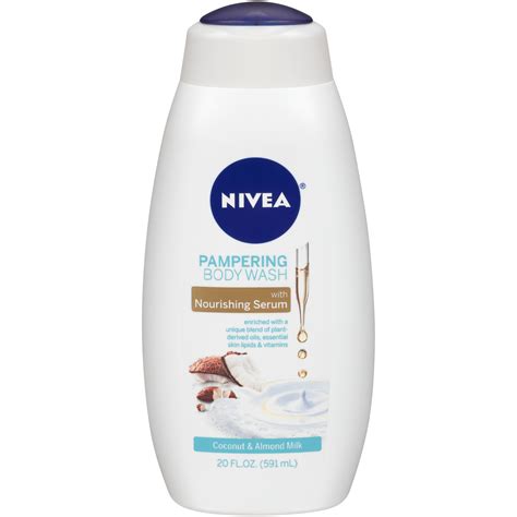 Nivea Pampering Coconut And Almond Milk Body Wash With Nourishing Serum