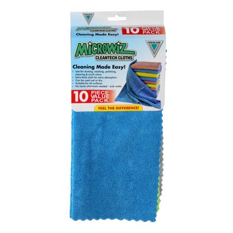 verimark microwiz cleantech cloths 10 pack geewiz