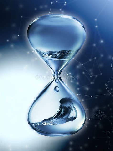 Hourglass With Dripping Water Close Up Stock Illustration