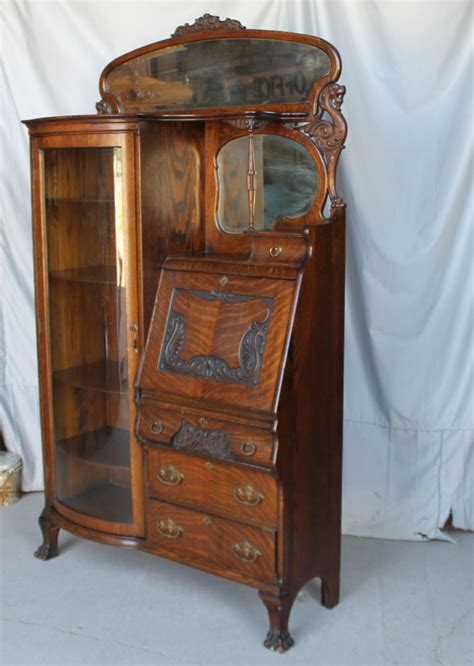 Bargain Johns Antiques Antique Oak Side By Side Secretary Drop Desk