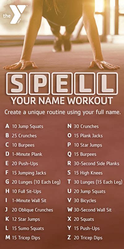 The Spell Your Name Workout Ymca Of Middle Tennessee