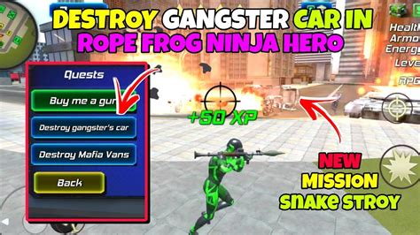 Destroy Gangster Car In Rope Frog Ninja Hero Rope Hero Rope Frog