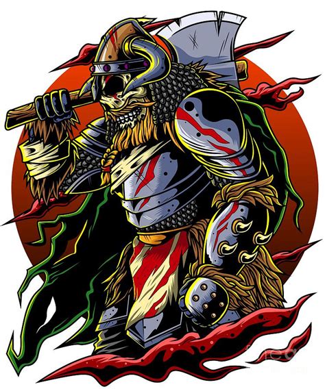 Samurai Viking Warrior Ronin Berserk Armor Axe Digital Art By Mister Tee