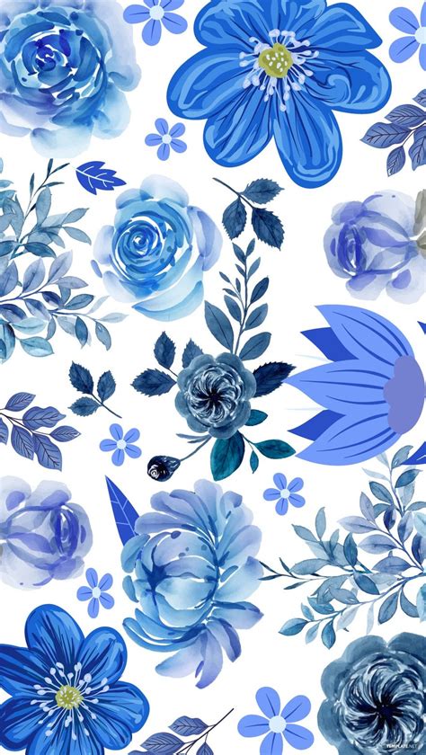 Royal Blue Floral Background In  Illustrator Eps Svg Download