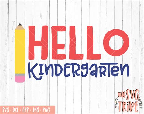 Hello Kindergarten Svg Eps  Png Dxf Files For Cutting Machines
