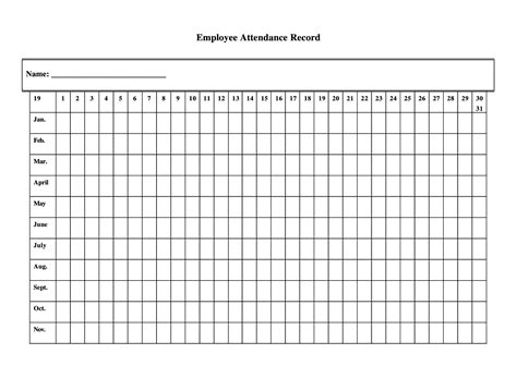 Employee Attendance Calendar Calendar Template Attendance Sheet My