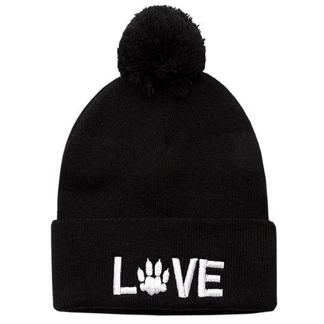 Love Paw Print Beanie Animal Hearted Hats For Animal Lovers