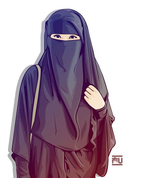 Hijab Vector Niqab Ahmadfu22 Konst Målningar