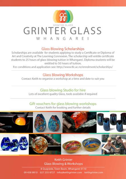 Grinter Glass Ltd Learn Glass Blowing In New Zealand Nz Artist Teacher Mentor