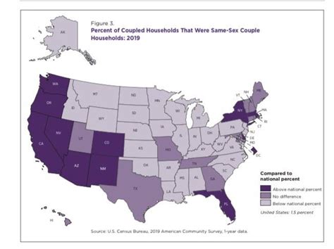 Percentage Of Same Sex Coupled Households In The United States 2019