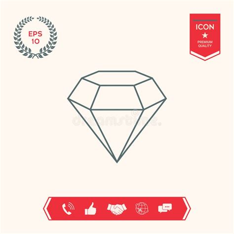 Diamond Sign Jewelry Symbol Gem Stone Stock Vector Illustration Of