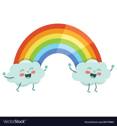 Cartoon Rainbow Royalty Free Vector Image Vectorstock