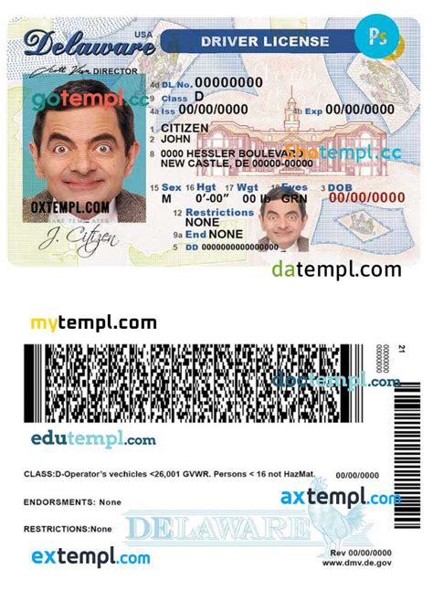 Usa Delaware Driver License Template In Psd Format By Drtemplate On