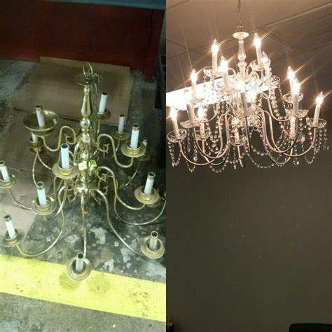 Chandelier Before And After Johndahersalon Chandelier Diy