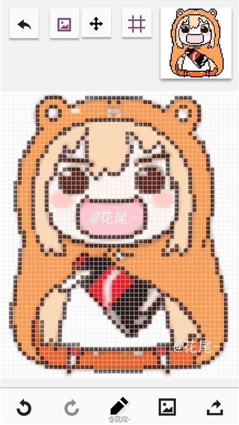 Himouto Umaru Chan Perler Bead Pattern Pixel Art Grid Anime Pixel