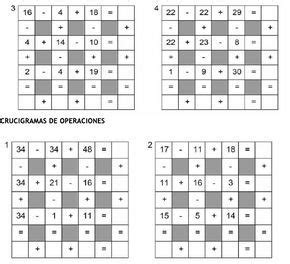 Crucigramas De Operaciones Crucigramas Juegos Matematicos Para
